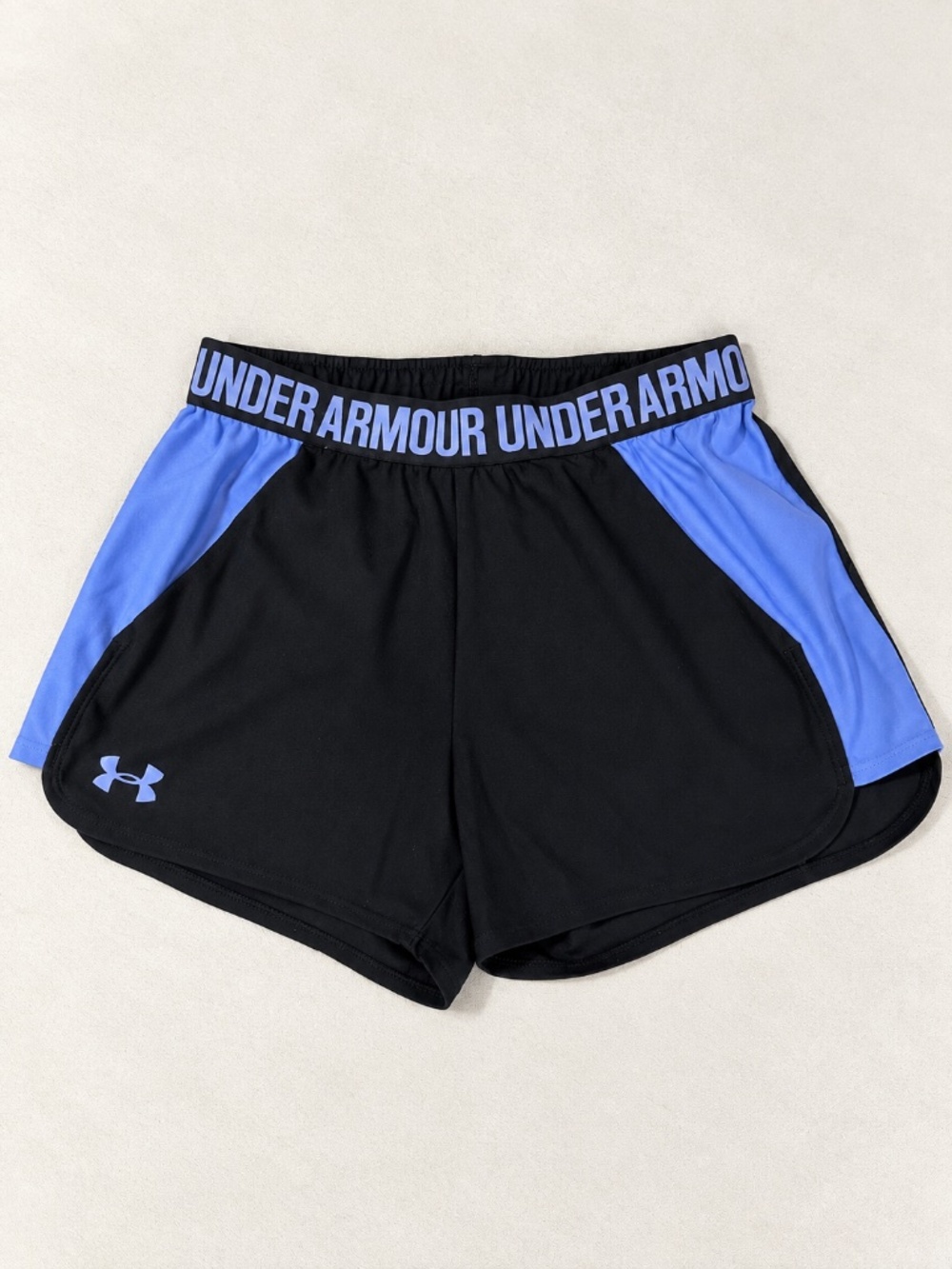 Under Armour Women’s HeatGear Loose Running Shorts Black Blue Size XS
